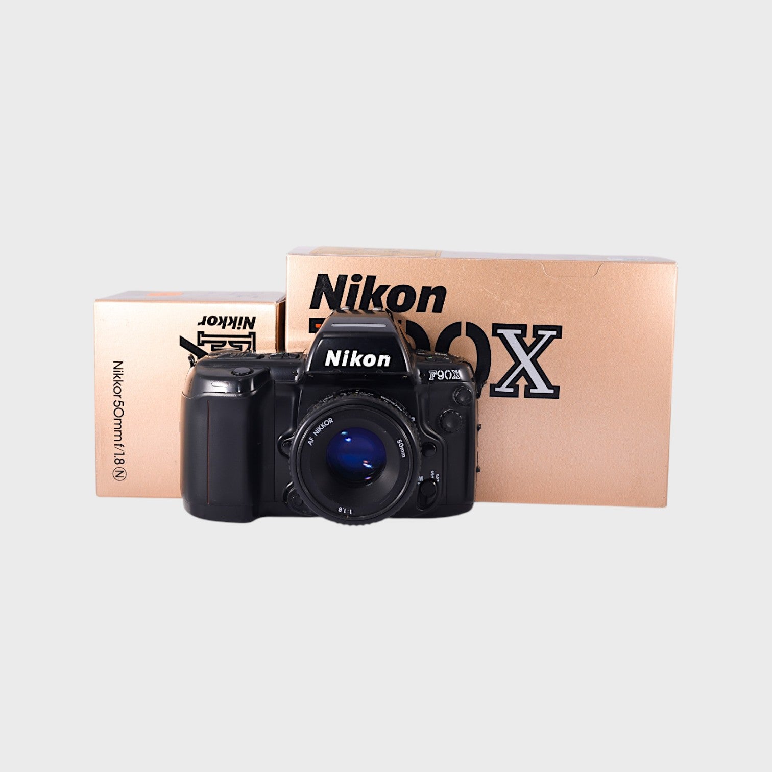 Boxed: Nikon F90X 35mm SLR film camera with 50mm f1.8 lens – Mori