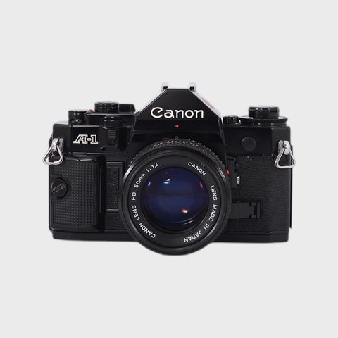 Canon A-1 35mm SLR film camera with 50mm f1.4 lens