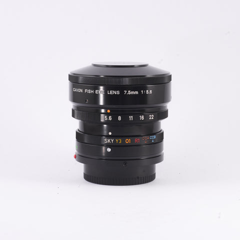 NOS: Boxed Canon FD 7.5mm f5.6 Fish-Eye lens