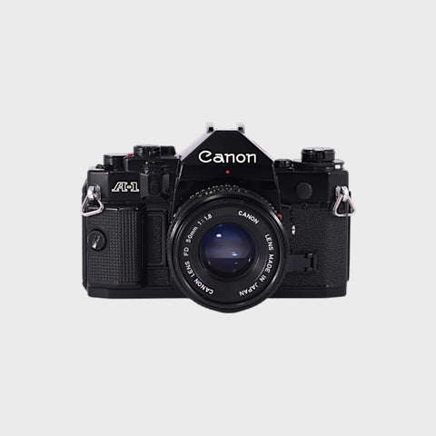 Canon A-1 35mm SLR film camera with 50mm f1.8 lens