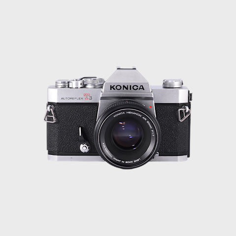 Konica Autoreflex T3 35mm SLR film camera with 50mm f1.7 lens