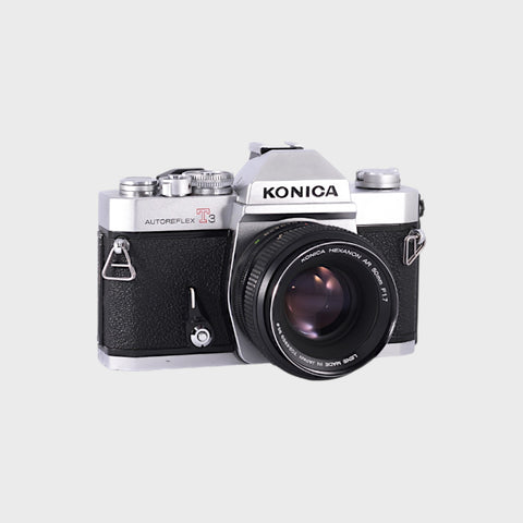 Konica Autoreflex T3 35mm SLR film camera with 50mm f1.7 lens