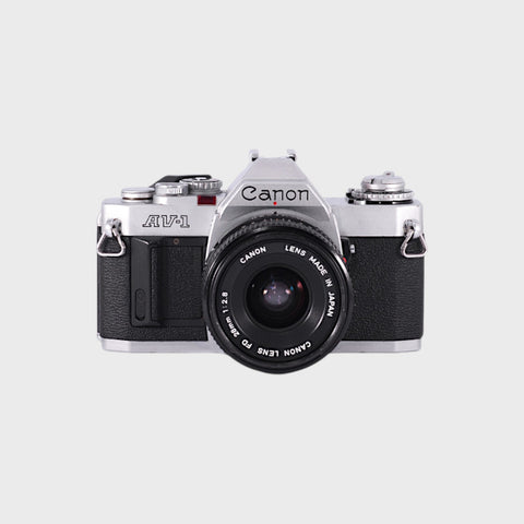 Canon AV-1 35mm SLR film camera with 28mm f2.8 lens