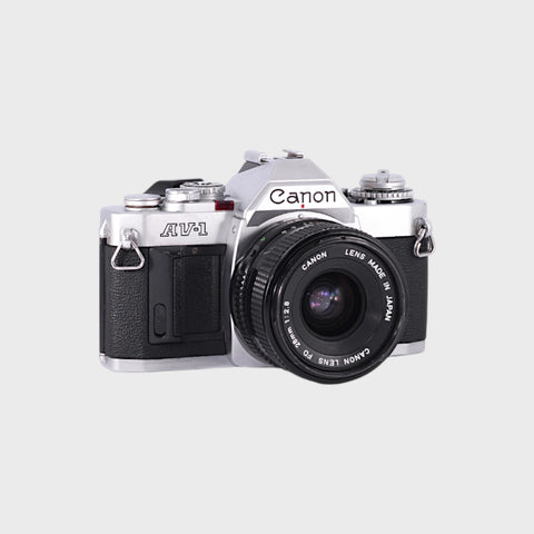 Canon AV-1 35mm SLR film camera with 28mm f2.8 lens