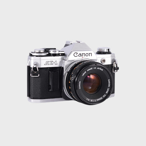 Canon AE-1 35mm SLR film camera with 50mm f1.8 lens