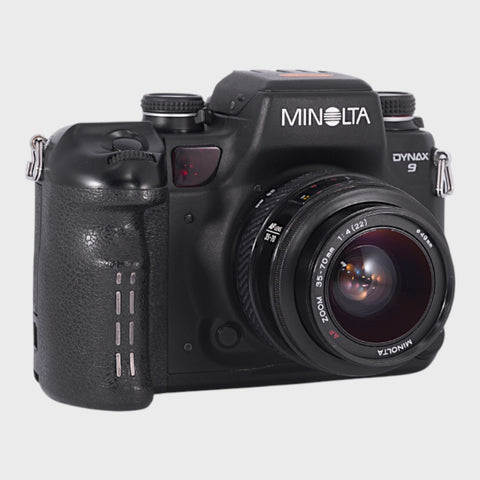 Minolta Dynax 9 35mm SLR film camera with 35-70mm f4 lens