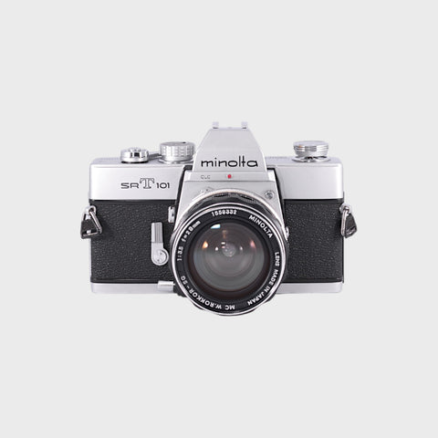 Minolta SRT 101 35mm SLR film camera with 28mm f3.5 lens