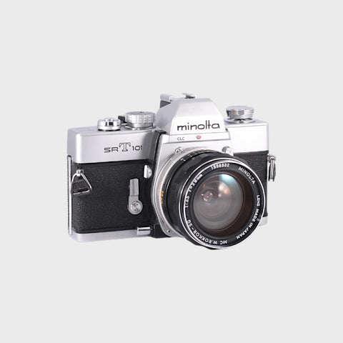 Minolta SRT 101 35mm SLR film camera with 28mm f3.5 lens