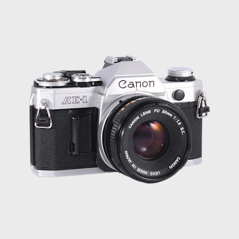 Canon AE-1 35mm SLR film camera with 50mm f1.8 lens