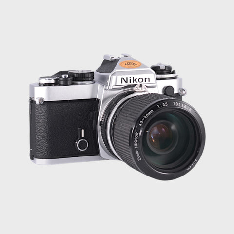 Nikon FE 35mm SLR film camera with 43-86mm lens