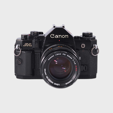 Canon A-1 Reflex 35mm argentique avec 50mm f1.4 objectif