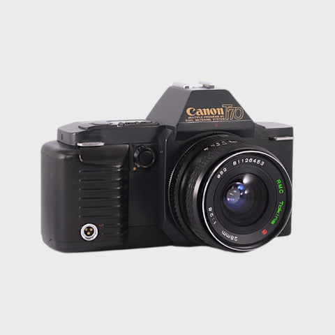 Canon T70 Reflex 35mm argentique avec objectif 28mm f2.8