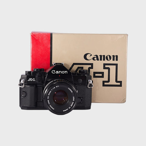 avec boîte: Reflex 35mm argentique Canon A-1 Reflex 35mm argentique  objectif 50 mm f/1,8