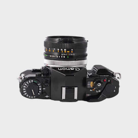 avec boîte: Reflex 35mm argentique Canon A-1 Reflex 35mm argentique  objectif 50 mm f/1,8