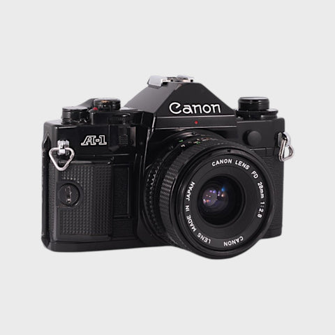 Canon A-1 Reflex 35mm argentique avec 28mm f2.8 objectif