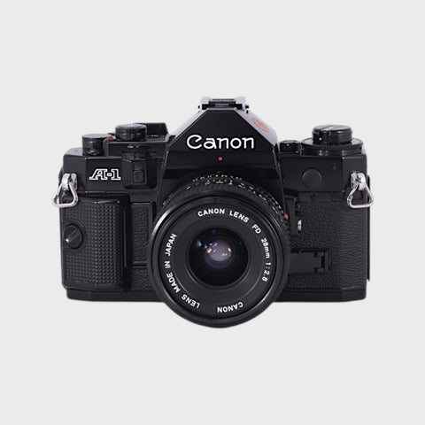 Canon A-1 35mm SLR film camera with 28mm f2.8 lens
