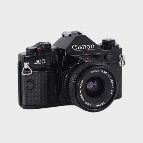 Canon A-1 35mm SLR film camera with 28mm f2.8 lens