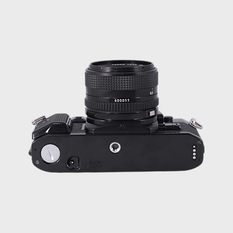 Canon A-1 35mm SLR film camera with 28mm f2.8 lens