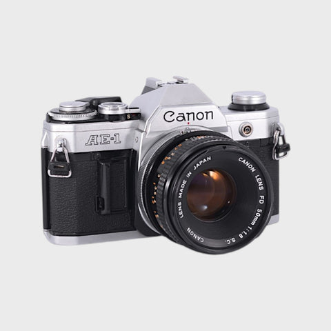 Canon AE-1 35mm SLR film camera with 50mm f1.8 lens