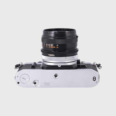 Canon AE-1 35mm SLR film camera with 50mm f1.8 lens