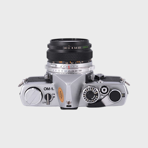 Olympus OM-1N 35mm SLR Film Camera with 28mm f3.5 Lens