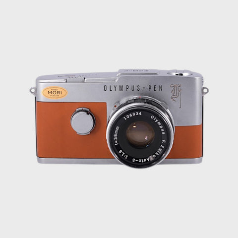 Olympus Pen-F 35mm half-frame SLR film camera with 38mm f1.8 lens