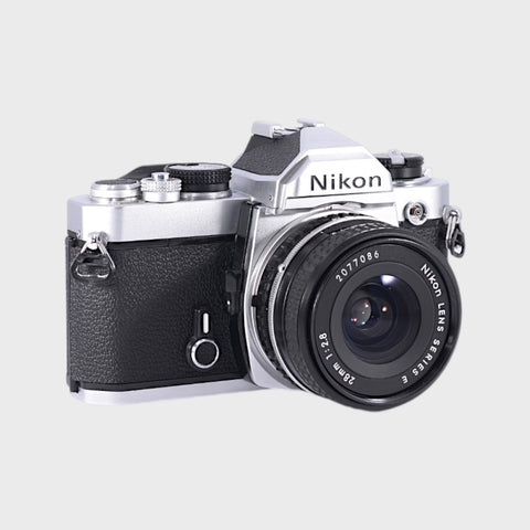 Nikon FM 35mm SLR film camera with 28mm f2.8 lens
