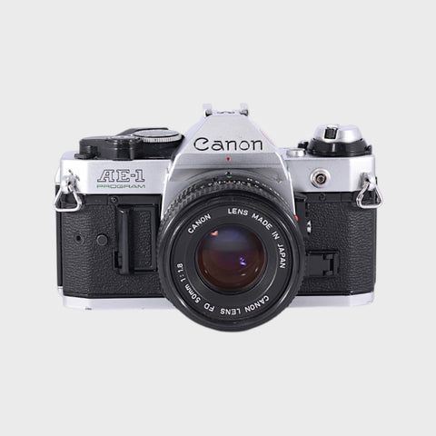 Canon AE-1 Program 35mm SLR film camera with 50mm f1.8 lens