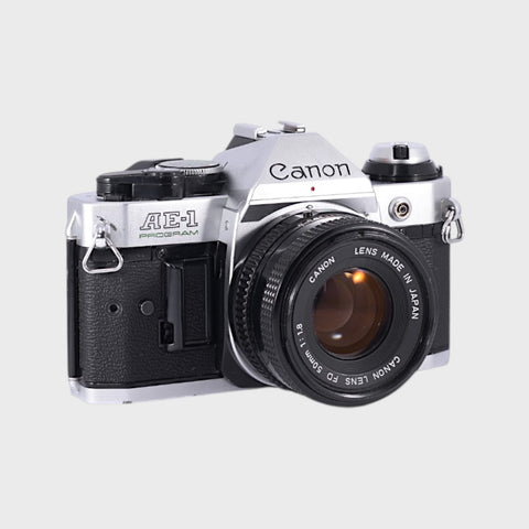 Canon AE-1 Program 35mm SLR film camera with 50mm f1.8 lens