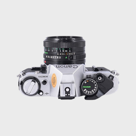 Canon AE-1 Program 35mm SLR film camera with 50mm f1.8 lens