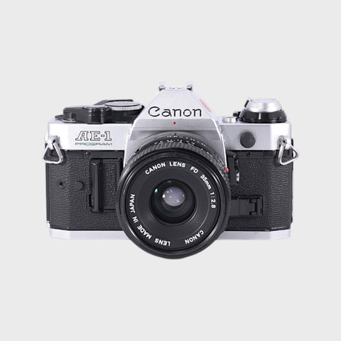 Canon AE-1 Program 35mm SLR film camera with 35mm f2.8 lens