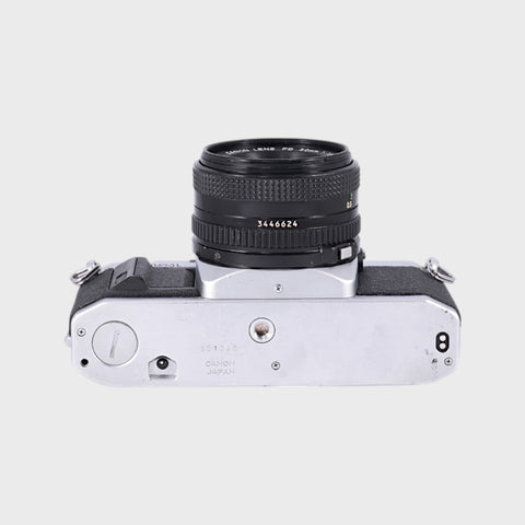Canon AV-1 35mm SLR film camera with 50mm f1.8 lens