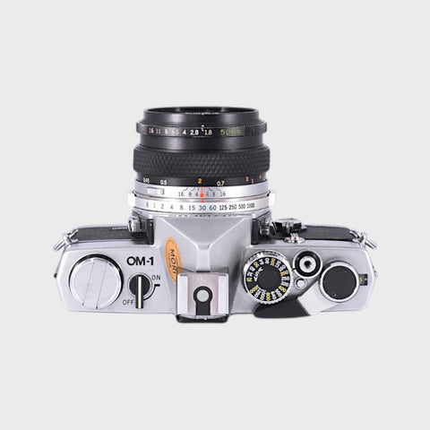 Olympus OM-1 35mm SLR Film Camera with 50mm f1.8 Lens