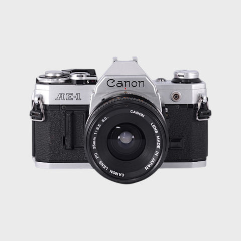 Canon AE-1 35mm SLR film camera with 35mm f3.5 lens