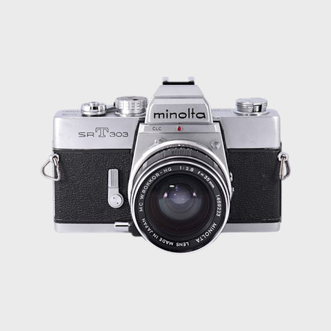 Minolta SRT 303 35mm SLR Film Camera with 35mm f2.8 Lens