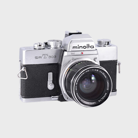 Minolta SRT 303 35mm SLR Film Camera with 35mm f2.8 Lens