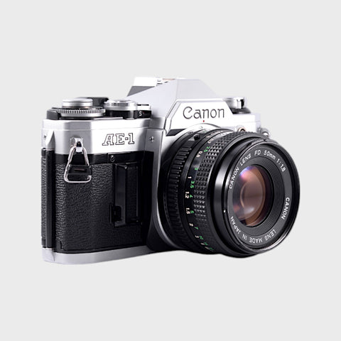 Canon AE-1 35mm SLR film camera with 50mm f1.8 lens