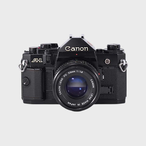 Canon A-1 35mm SLR film camera with 50mm f1.8 lens