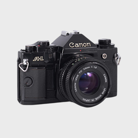 Canon A-1 35mm SLR film camera with 50mm f1.8 lens