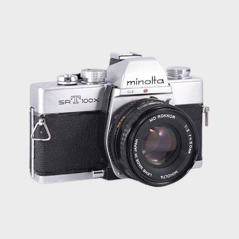 Minolta SRT 100X 35mm SLR Film Camera with 50mm f2 Lens