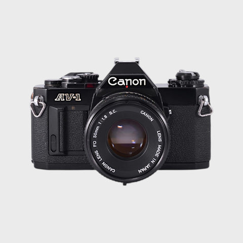 Canon AV-1 35mm SLR film camera with 50mm f1.8 lens