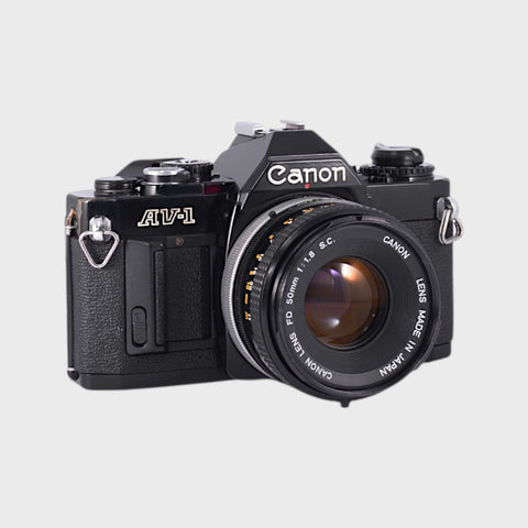 Canon AV-1 35mm SLR film camera with 50mm f1.8 lens