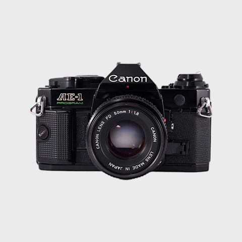 Canon AE-1 Program 35mm SLR film camera with 50mm f1.8 lens