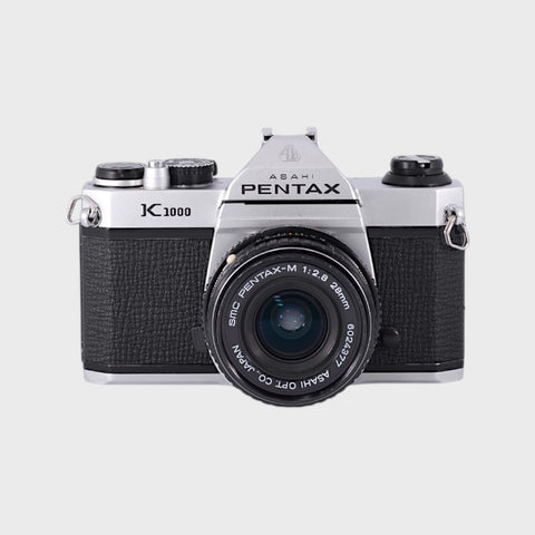 Pentax K1000 35mm SLR film camera with 28mm f2.8 lens