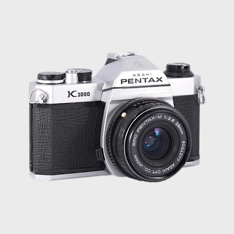 Pentax K1000 35mm SLR film camera with 28mm f2.8 lens
