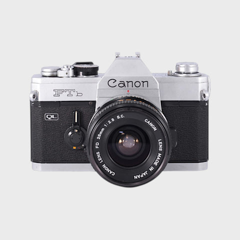Canon FTb QL 35mm SLR film camera with 28mm f2.8 lens
