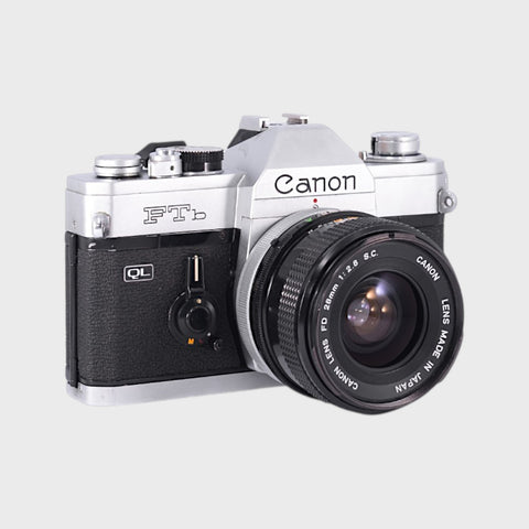 Canon FTb QL 35mm SLR film camera with 28mm f2.8 lens