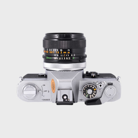 Canon FTb QL 35mm SLR film camera with 28mm f2.8 lens