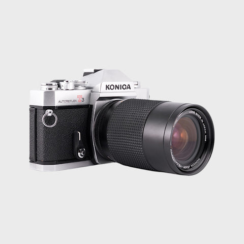 Konica Autoreflex T3 35mm SLR film camera with 35-70mm f3.5 lens