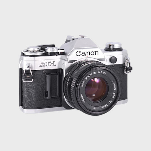 Canon AE-1 35mm SLR film camera with 50mm f1.8 lens